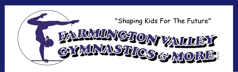 Farmington Valley Gymnastics & More LLC Gymnast Logo Shaping Kids for the Future